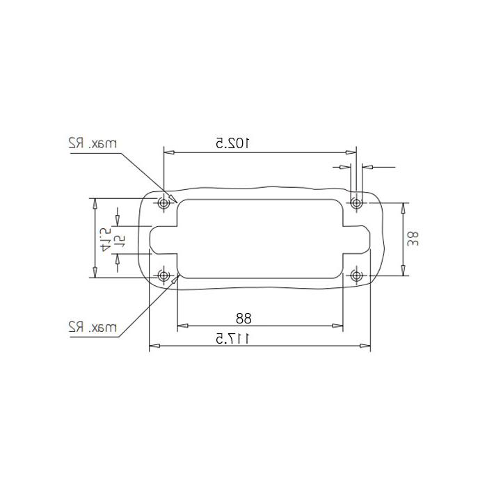  Inch-size rectangular Multi-connector H16B-M4-F